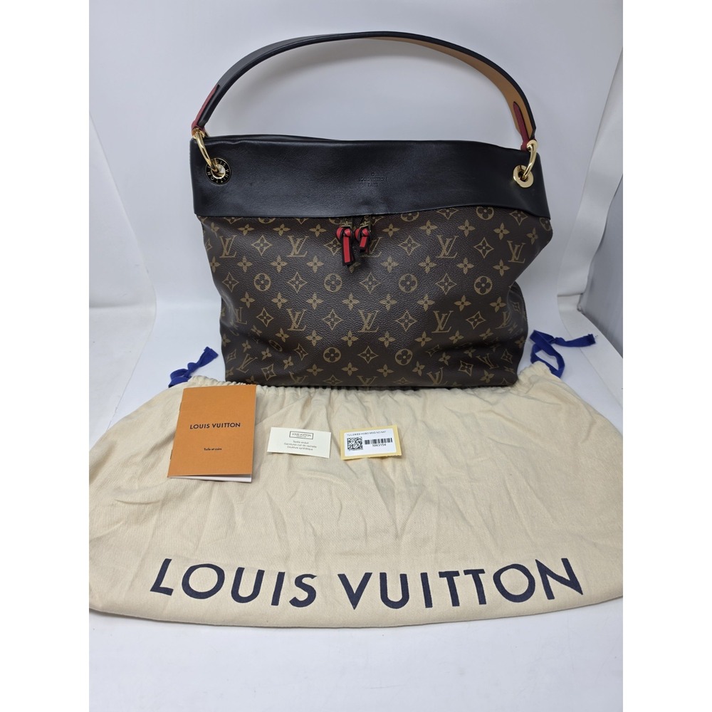 Louis Vuitton Monogram Tuileries Hobo M43154 Coated Canvas Leather Trim Handbag